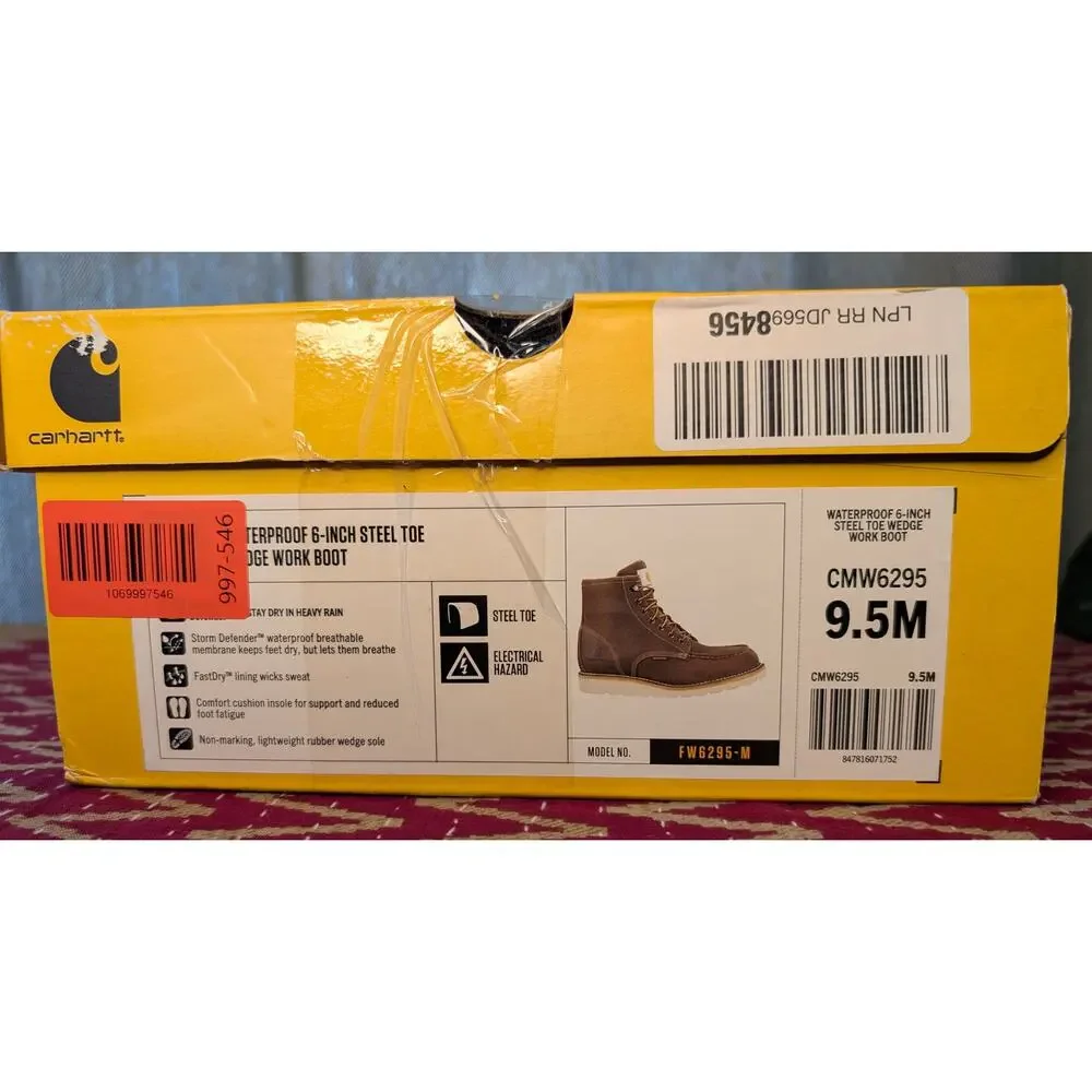 Thrashed CARHARTT Paint Splatter Steel Toe Work Boots Mens 9.5 M Waterproof